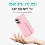 iPhone 16 Series Solid Color Bumper Case with Folding Stand Holder