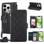 Crossbody Leather Wallet Case with Card Holder for iPhone 16 Series