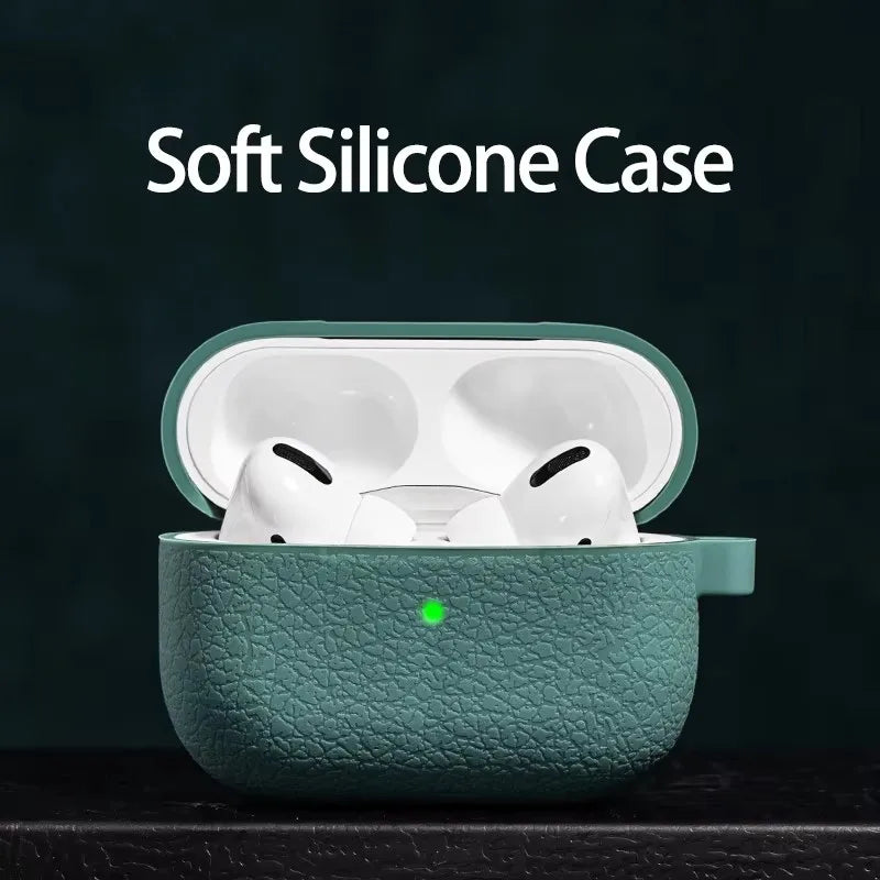 Luxury Litchi Texture Silicone Case for AirPods Pro