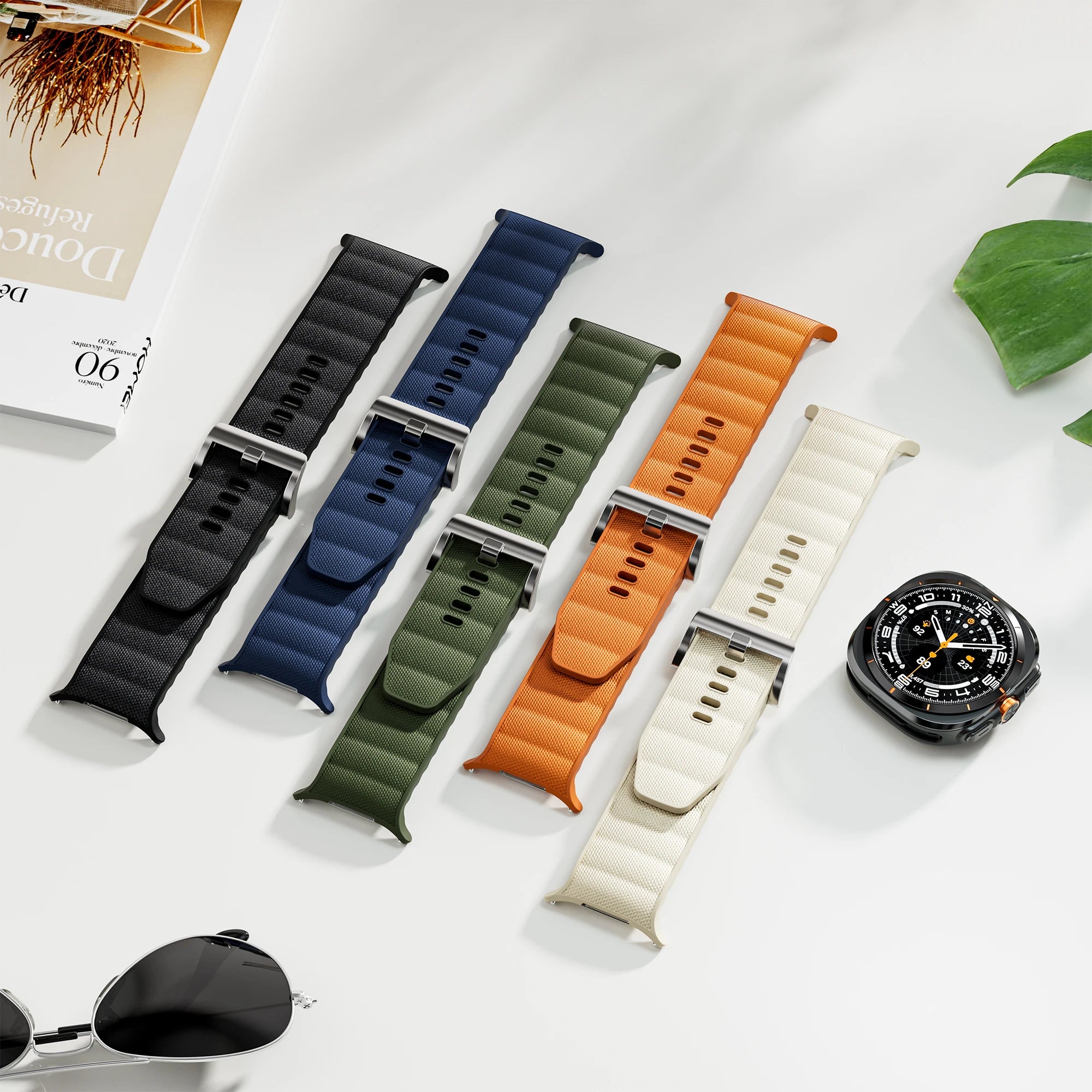 Hybrid Silicone & Nylon Sport Band for Samsung Galaxy Watch Ultra