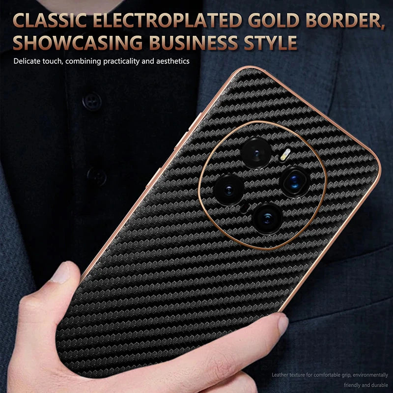Durable Carbon Fiber Pattern Phone Case for Honor Magic 7 / Magic 7 Pro