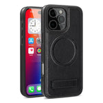 Stylish MagSafe Leather Case with Stand for iPhone 16 Series