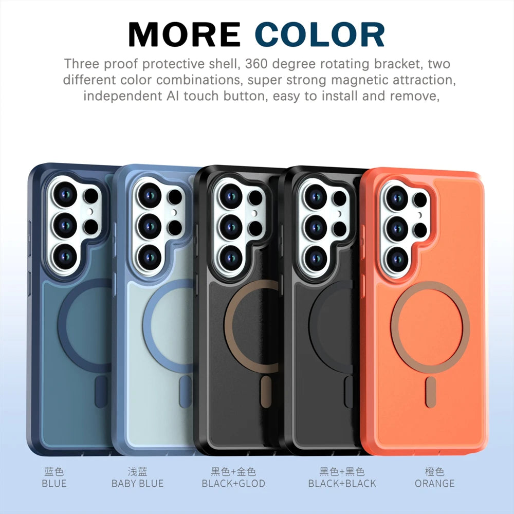 Magnetic Bumper Case with Raised Camera Protection Ring for Samsung Galaxy S25 Series