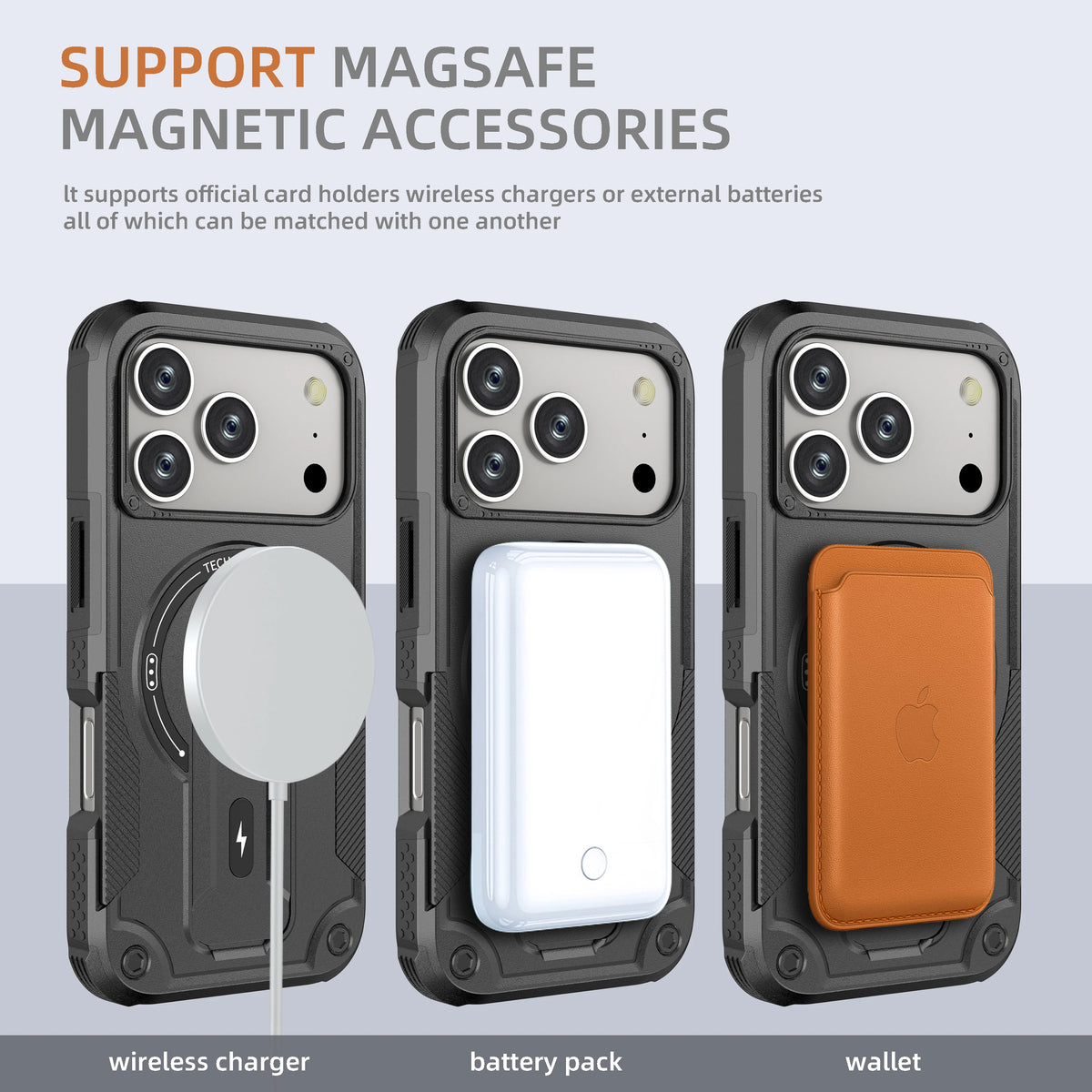 Dual-Layer Armor Kickstand Case with Textured Grip for iPhone 18 Series