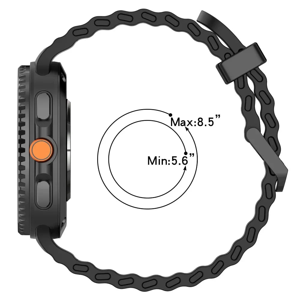 Perforated Silicone Watch Strap with Adjustable Fit for Samsung Galaxy Watch 9