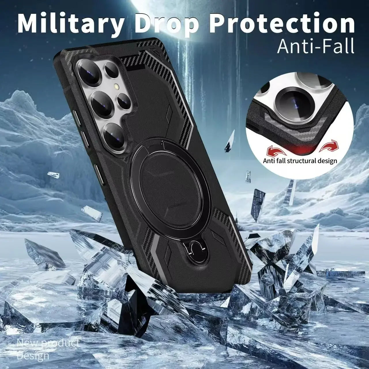 Samsung Galaxy S25 Series Protective Magnetic Case with Rotating Stand