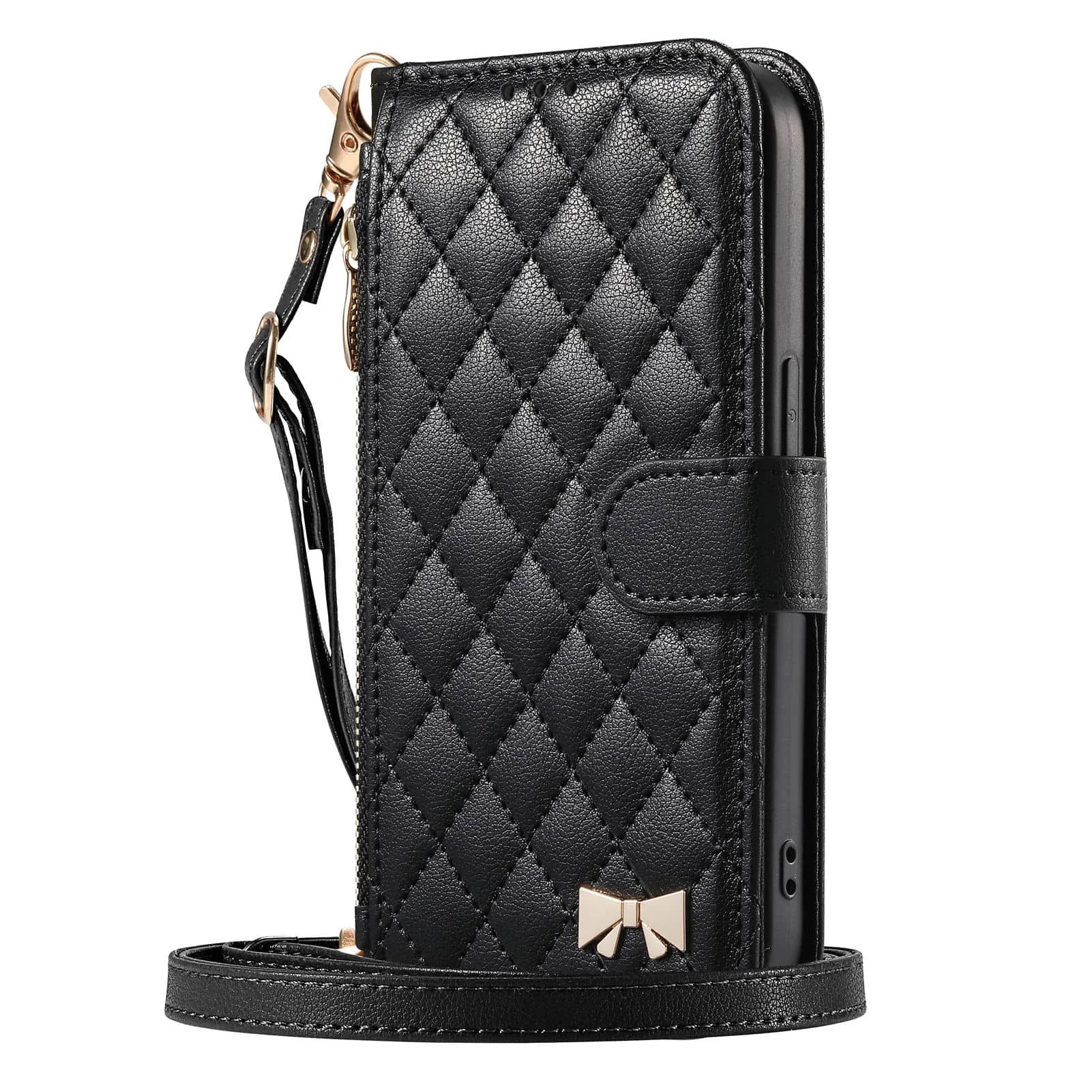 Crossbody Wallet Case Quilted Zip Pocket Card Holder for iPhone 17 Series