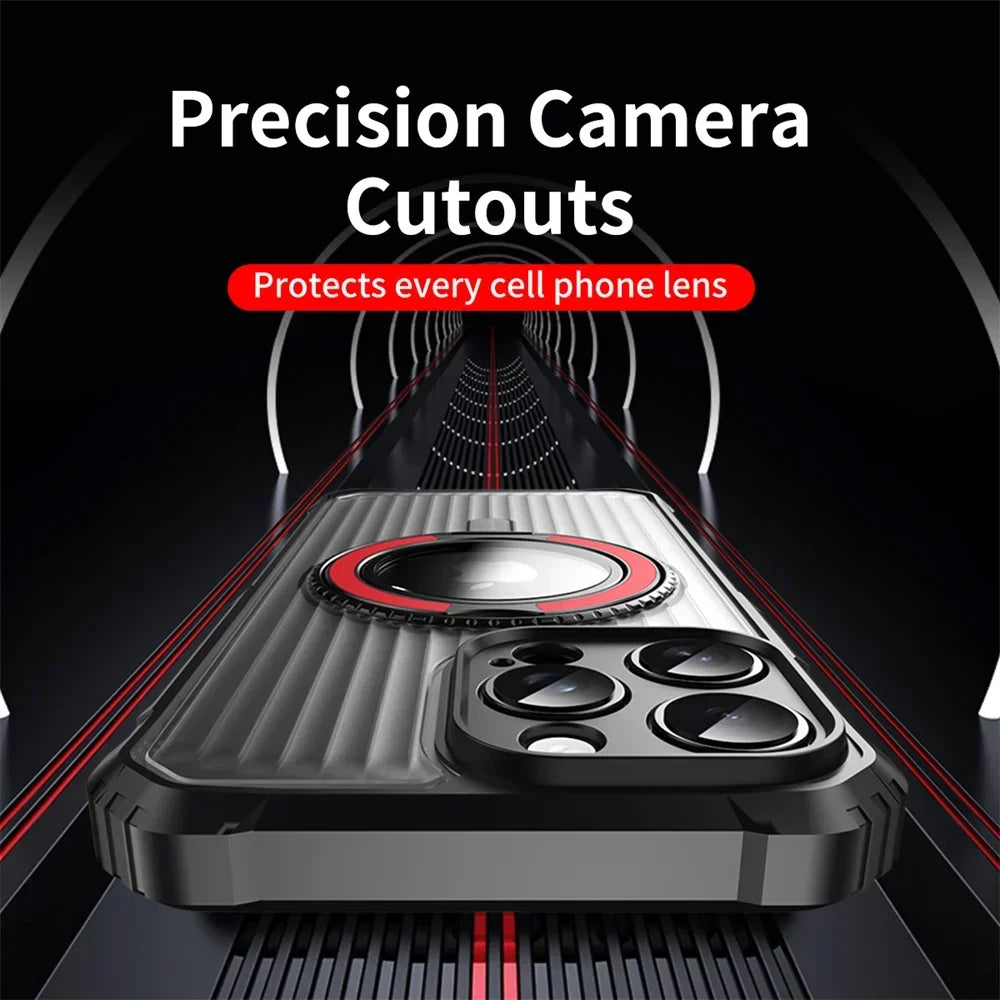 Military Grade Shockproof Armor MagSafe Case with 360° Ring Stand for iPhone 16 Series