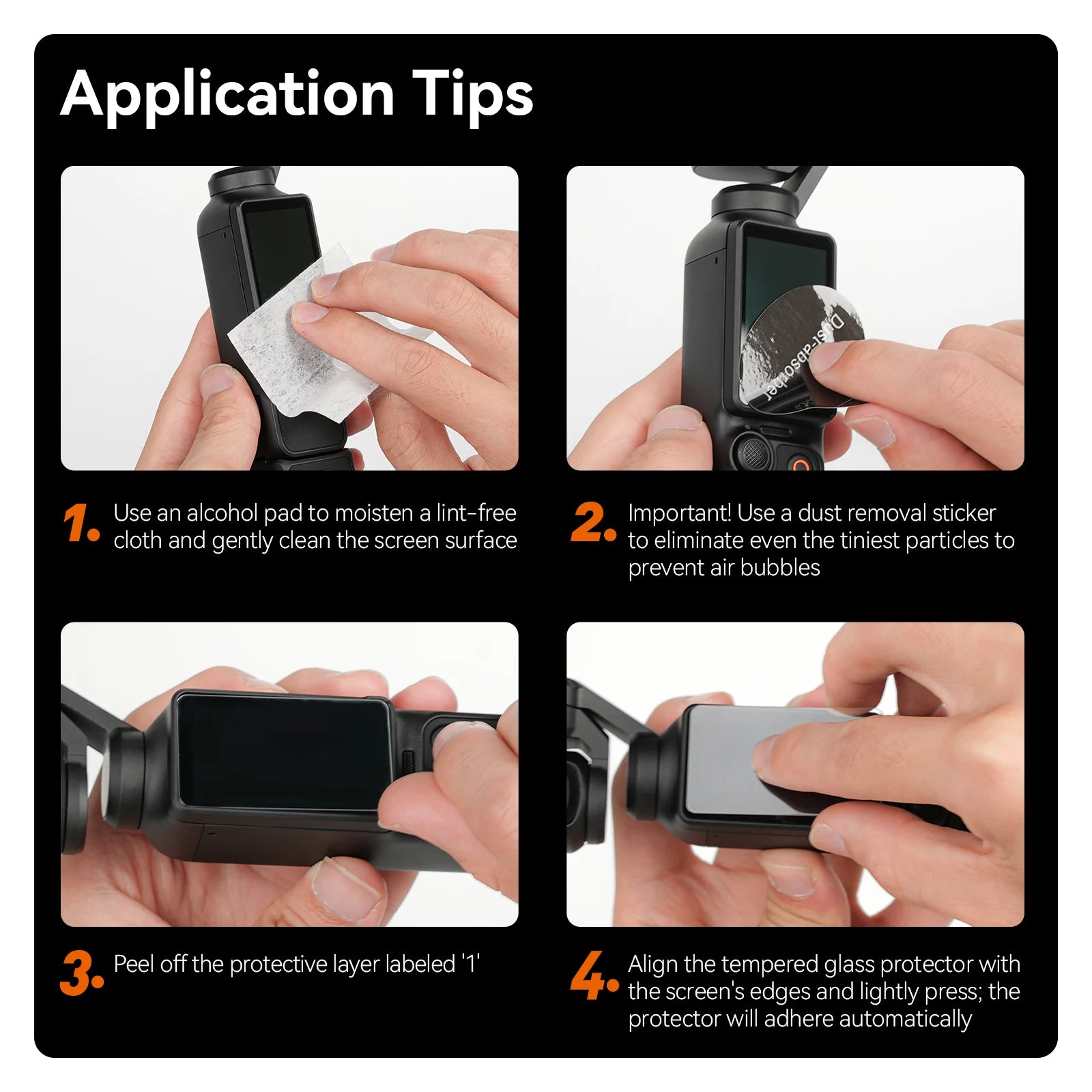 TELESIN Tempered Glass Screen Protector for DJI Osmo Pocket 4