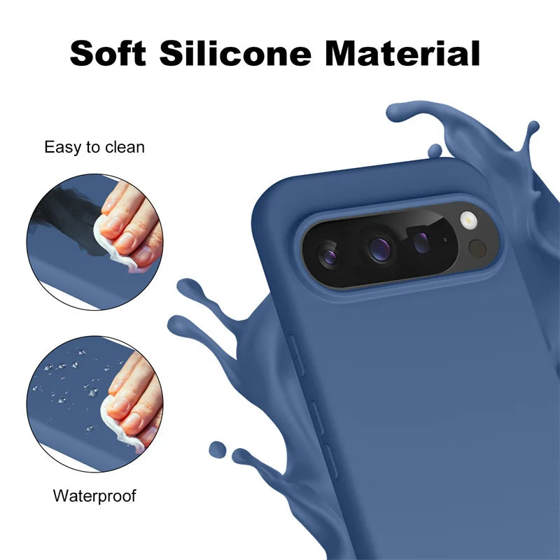 Solid Color Liquid Silicone Case for Google Pixel 9 Series
