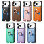 2-in-1 Detachable Leather Wallet Case with Card Slot & Ring Holder for iPhone 17 Series