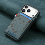 Fashion Jeans-Style Leather Wallet Case for iPhone 17 Series