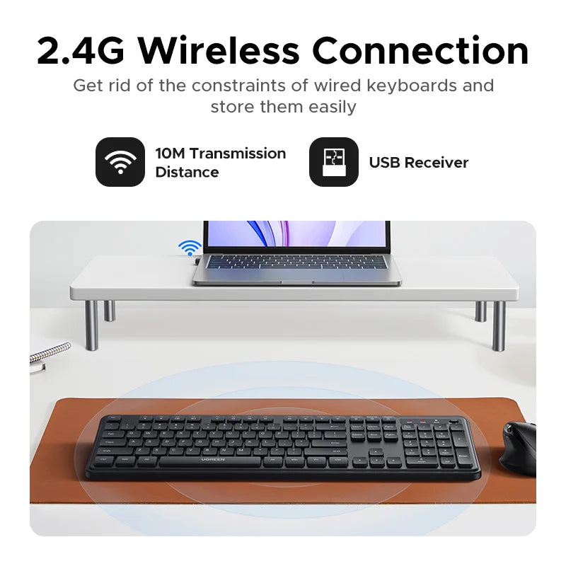 UGREEN 104-Key Ultra-Slim Wireless Keyboard