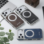Denim Pattern PU Leather MagSafe Case with 360° Rotating Ring Stand for iPhone 17 Series