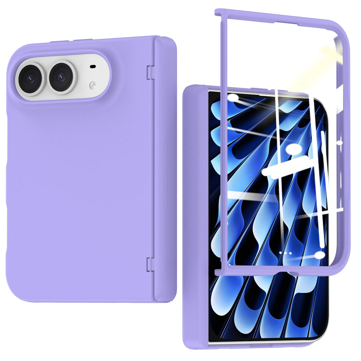Full-Body Case with Hinge Protection and Built-In Tempered Glass Film for iPhone Duo