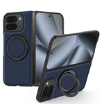 Carbon Fiber Open-Back Case with Rotating Magnetic Ring Stand for Pixel 10 Pro Fold