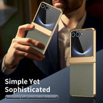 Synthetic Leather Hinge Protection Case for Samsung Galaxy Z Flip 8
