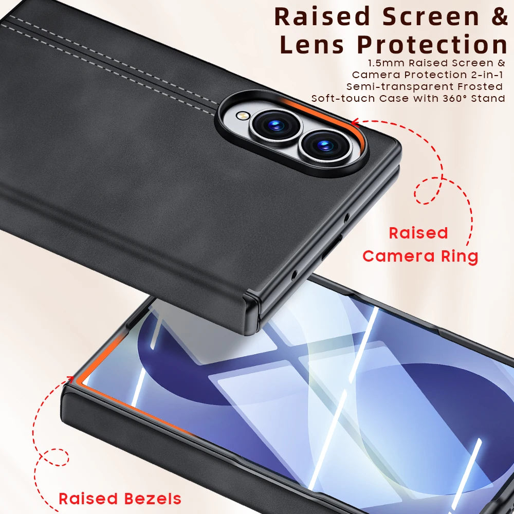 Shockproof Leather Magnetic Case with Integrated Screen Protector for Samsung Galaxy Z Fold 8