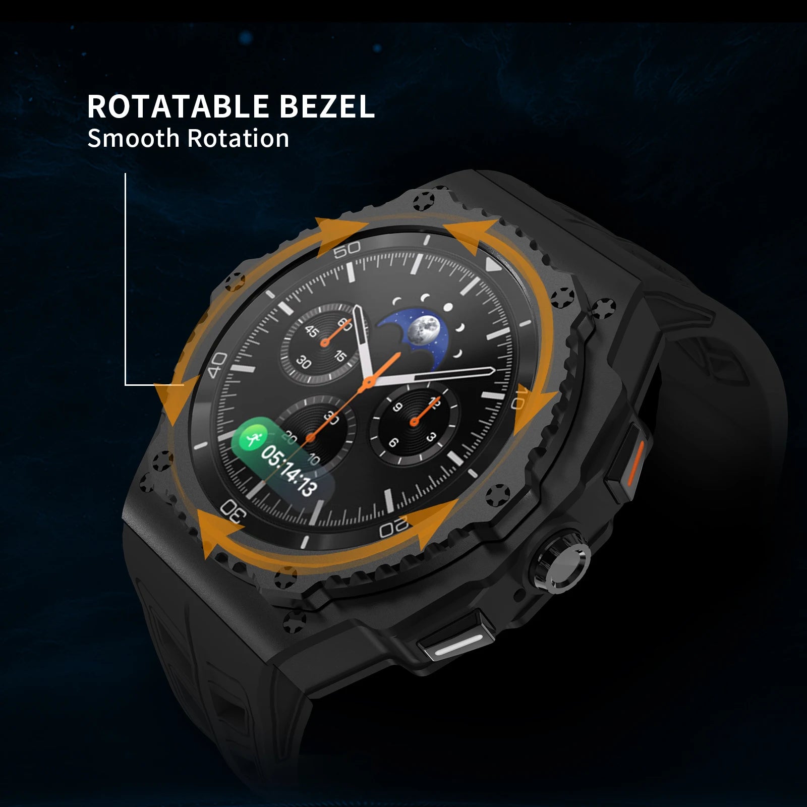 Luxury Stainless Steel Tactical Case and Silicone Sport Band Modification Kit for Samsung Galaxy Watch 8 Classic