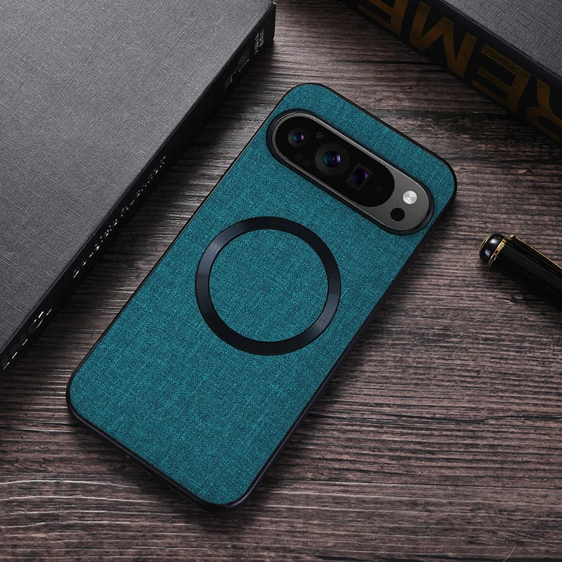 Fabric Cloth Texture Magnetic Case for Google Pixel 9 Series