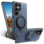 Samsung Galaxy S25 Ultra Denim Magnetic Case with 360° Ring Bracket & Kickstand
