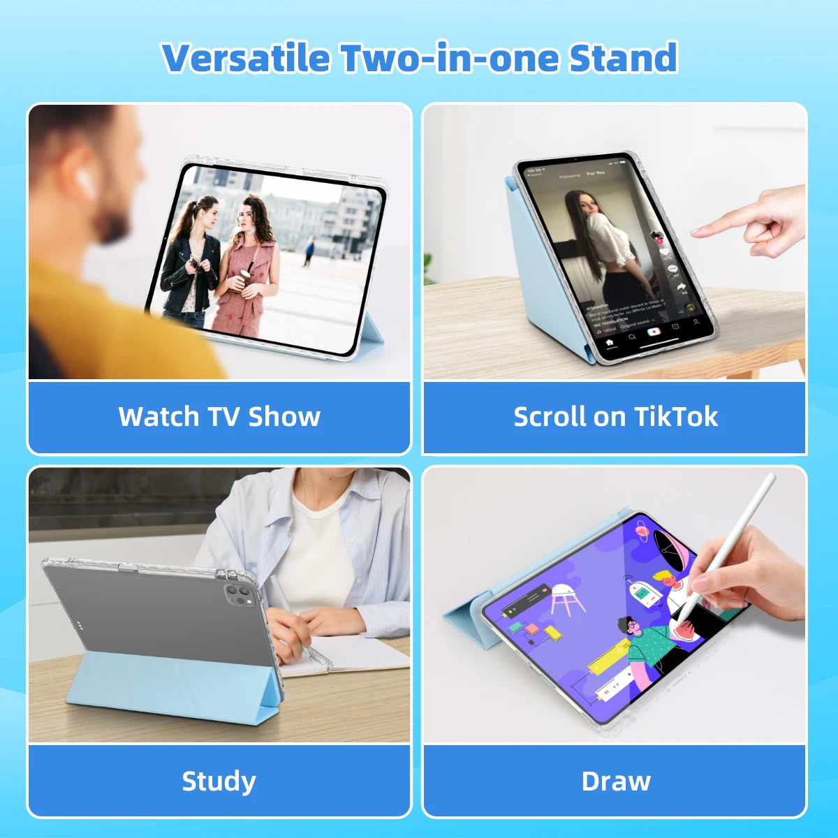 Smart Folio Magnetic Case for iPad Air 2024 – Sleek Protection & Convenient Stand