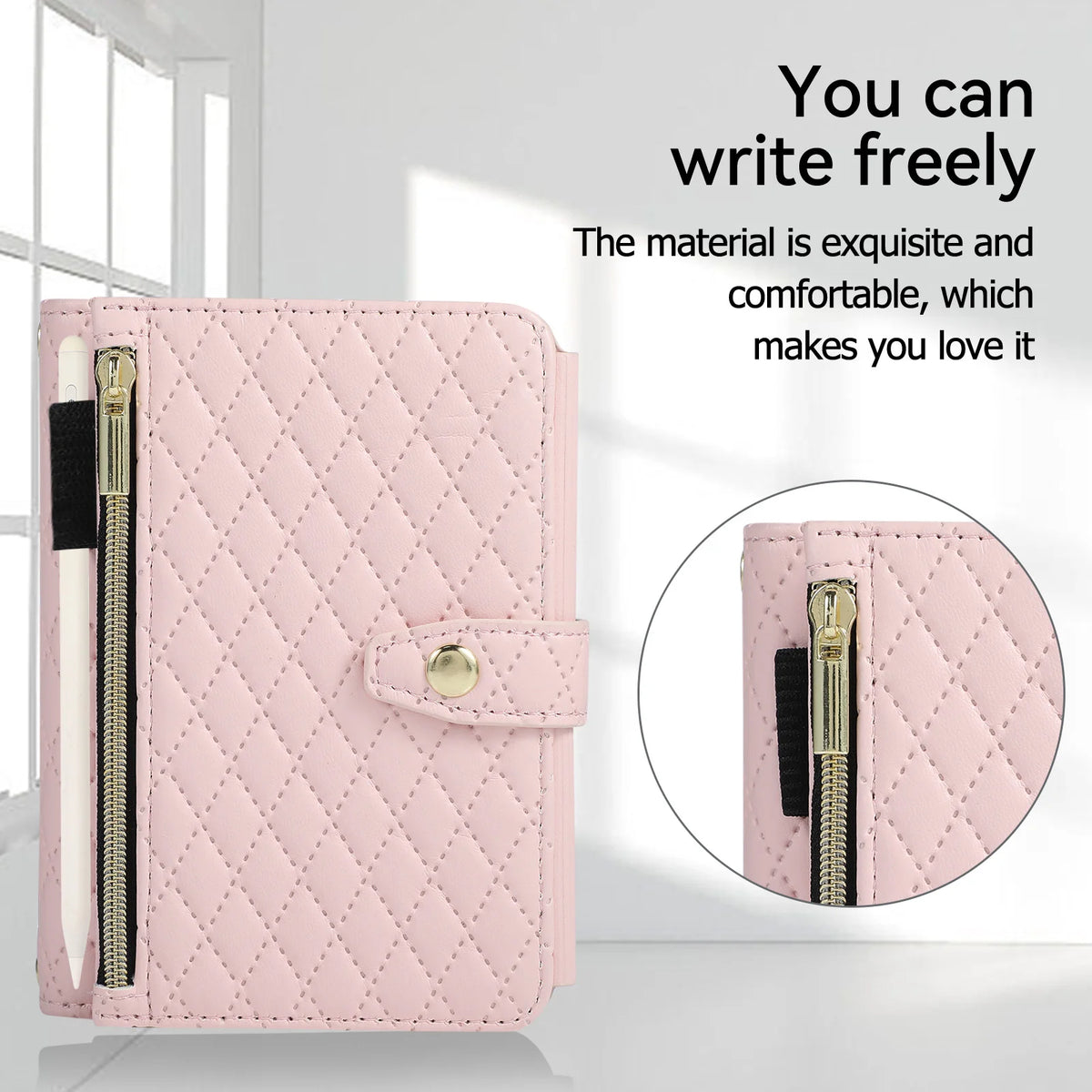 Quilted Leather Crossbody Lanyard Case with 9-Card Wallet for iPhone Duo