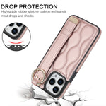 Shockproof Leather Phone Case with Wrist Strap & Ring for iPhone 16 Series