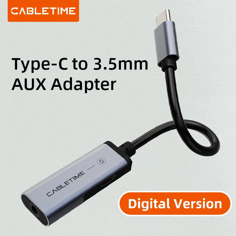 CABLETIME USB Type-C to 3.5mm AUX Adapter