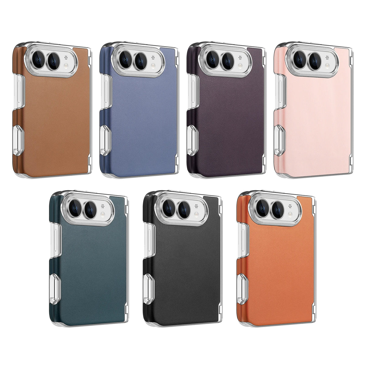 Leather-Feel MagSafe Foldable Case with Central Axis Hinge Protection for iPhone Duo