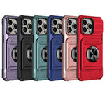 iPhone 16 Series Shockproof Magnetic Heavy Duty Case with Ring & Card Slot