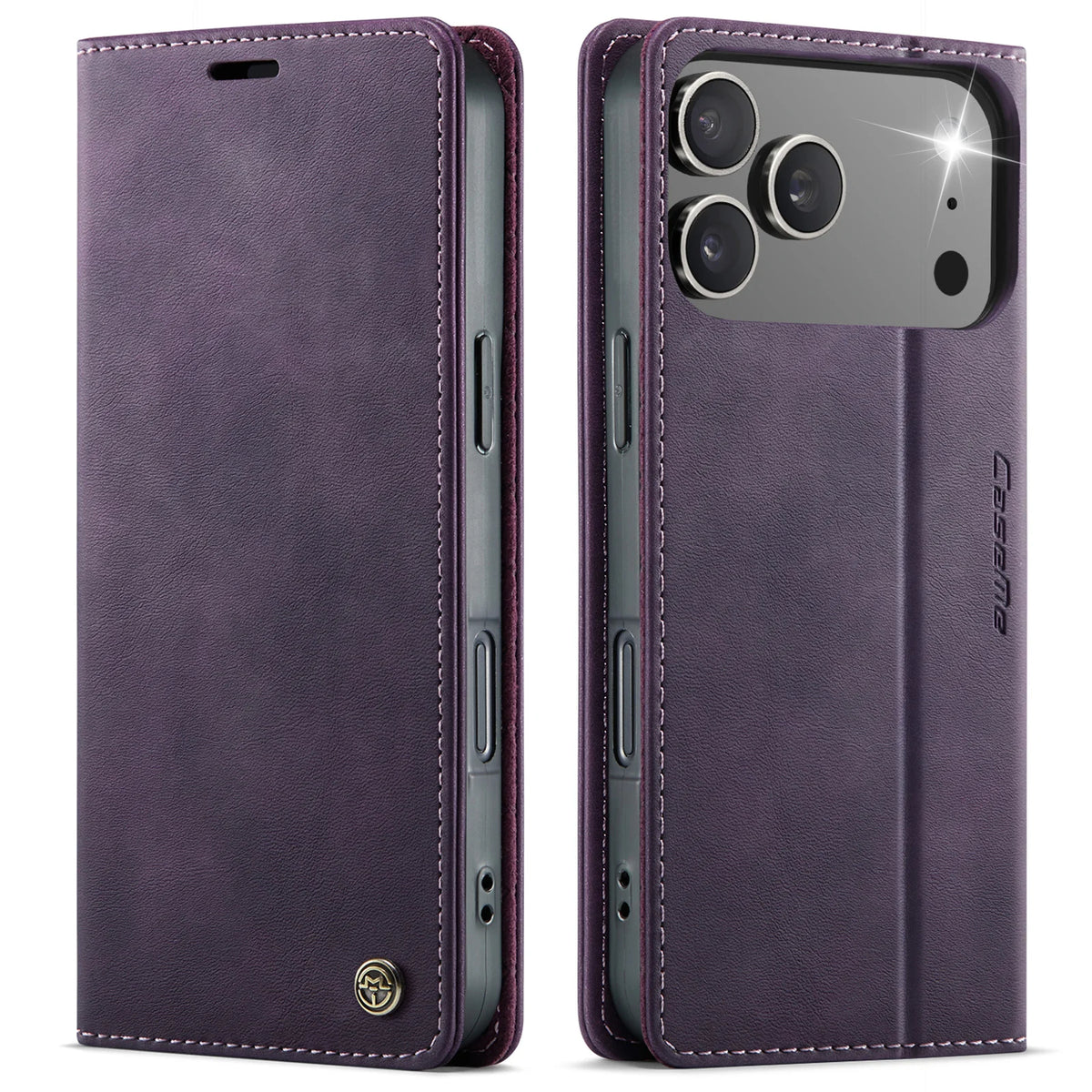 Leather Folio Wallet Case with Integrated Kickstand for iPhone 18 Series
