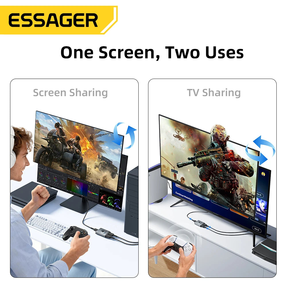 Essager 2-in-1 Dual-Way HDMI Switcher