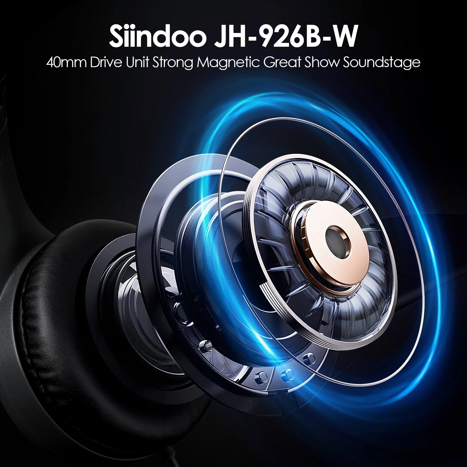 Siindoo 926B-W Wired On-Ear Headphones with Microphone