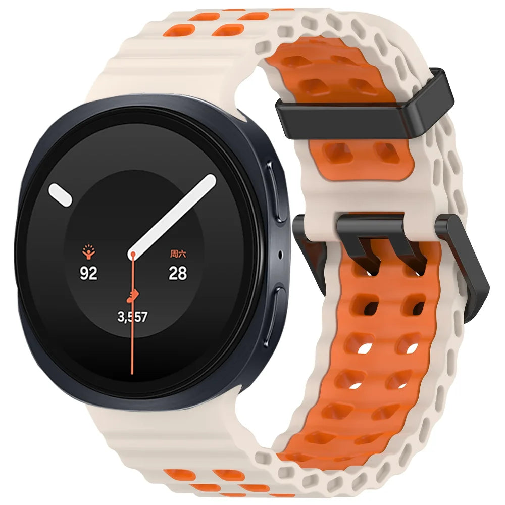 Perforated Silicone Watch Strap with Adjustable Fit for Samsung Galaxy Watch 9