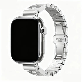 Stainless Steel Band with Butterfly Clasp for Apple Watch
