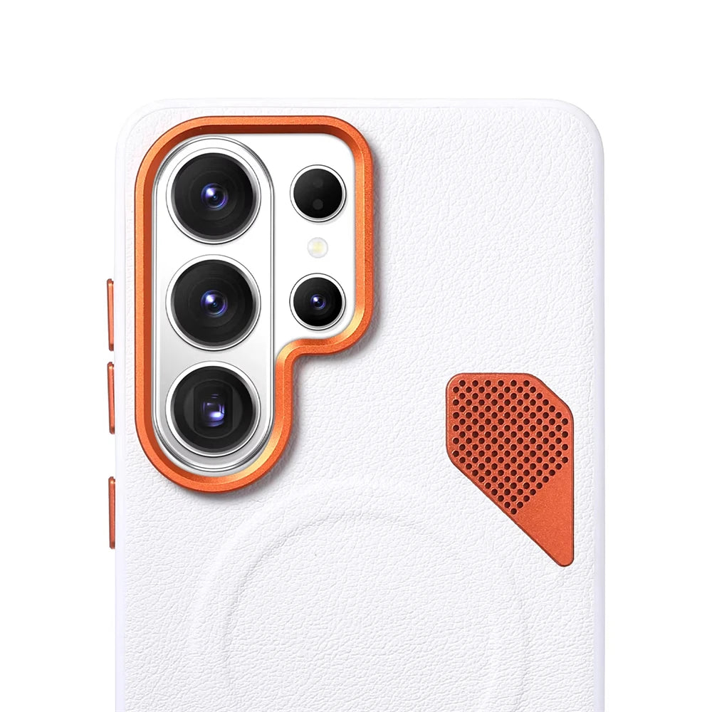 Leather Bumper Case with Wireless Charging Pass-Through for Samsung Galaxy S24 Series