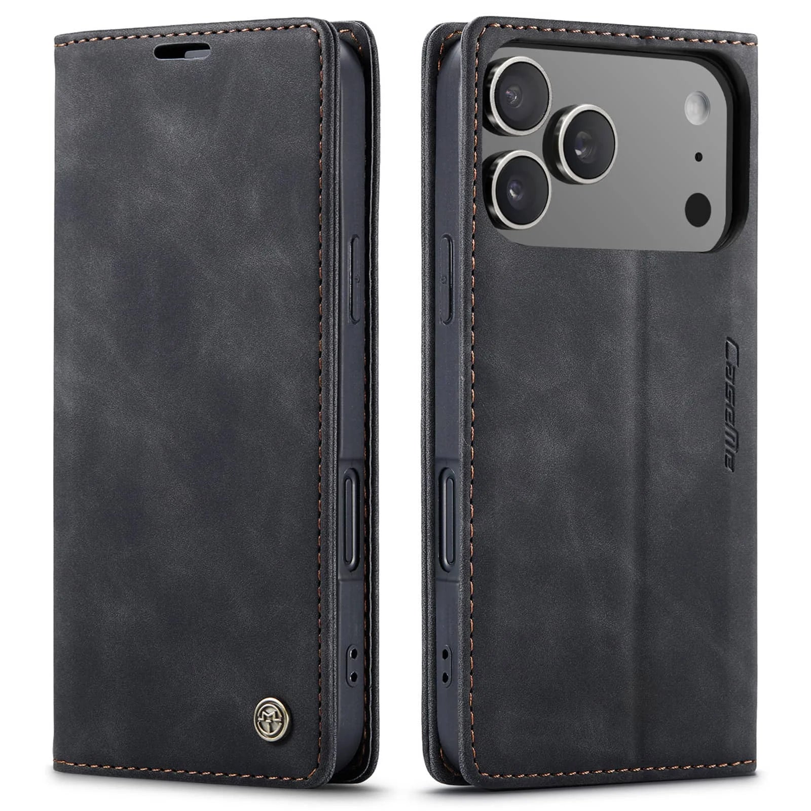 Leather Magnetic Folio Wallet Case with Integrated Kickstand for iPhone 18 Series