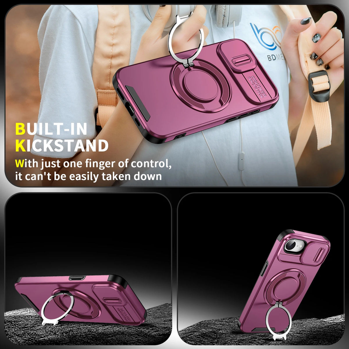 Shockproof TPU Case with Sliding Lens Cover for iPhone 17e