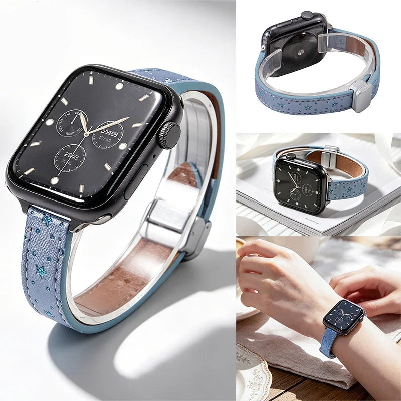 Slim Leather Strap for Apple Watch