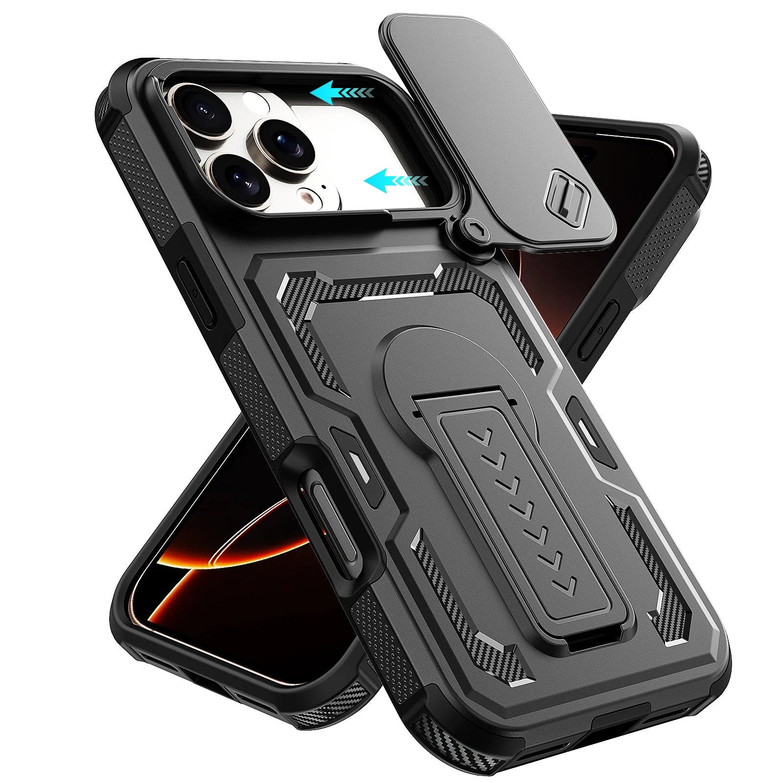 Shockproof Protective Case with Camera Lens Shield for iPhone 17 Series