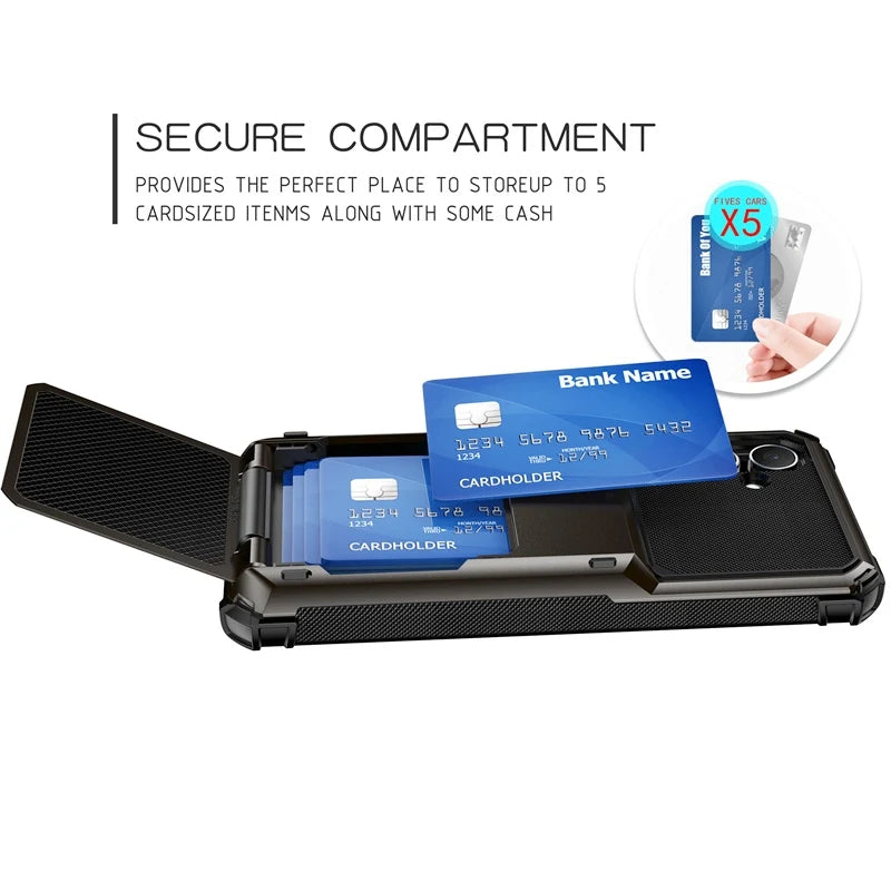 Heavy Duty Armor Wallet Phone Case for Samsung Galaxy A56