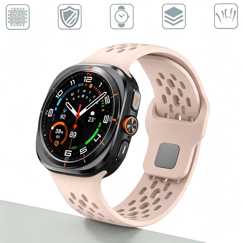 Perforated Silicone Sport Band with Quick-Release Connector for Samsung Galaxy Watch Ultra 2