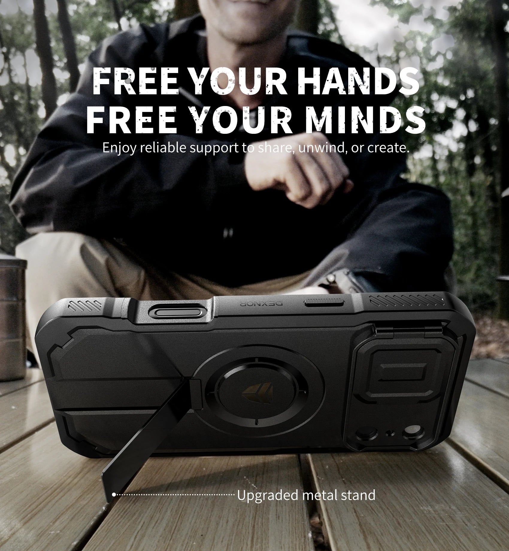 Rugged MagSafe Protective Case with Camera Shield and Adjustable Kickstand for iPhone 17 Series