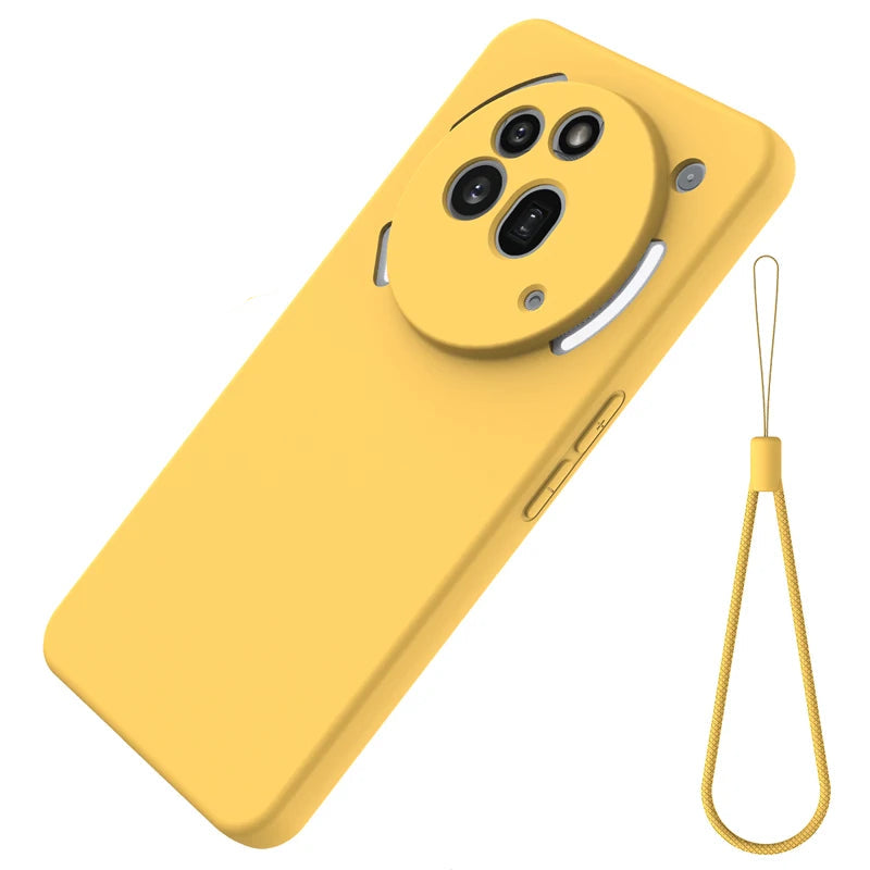 Nothing Phone 3a Pro Soft Premium Liquid Silicone Case with Flocking Interior & Strap Lanyard
