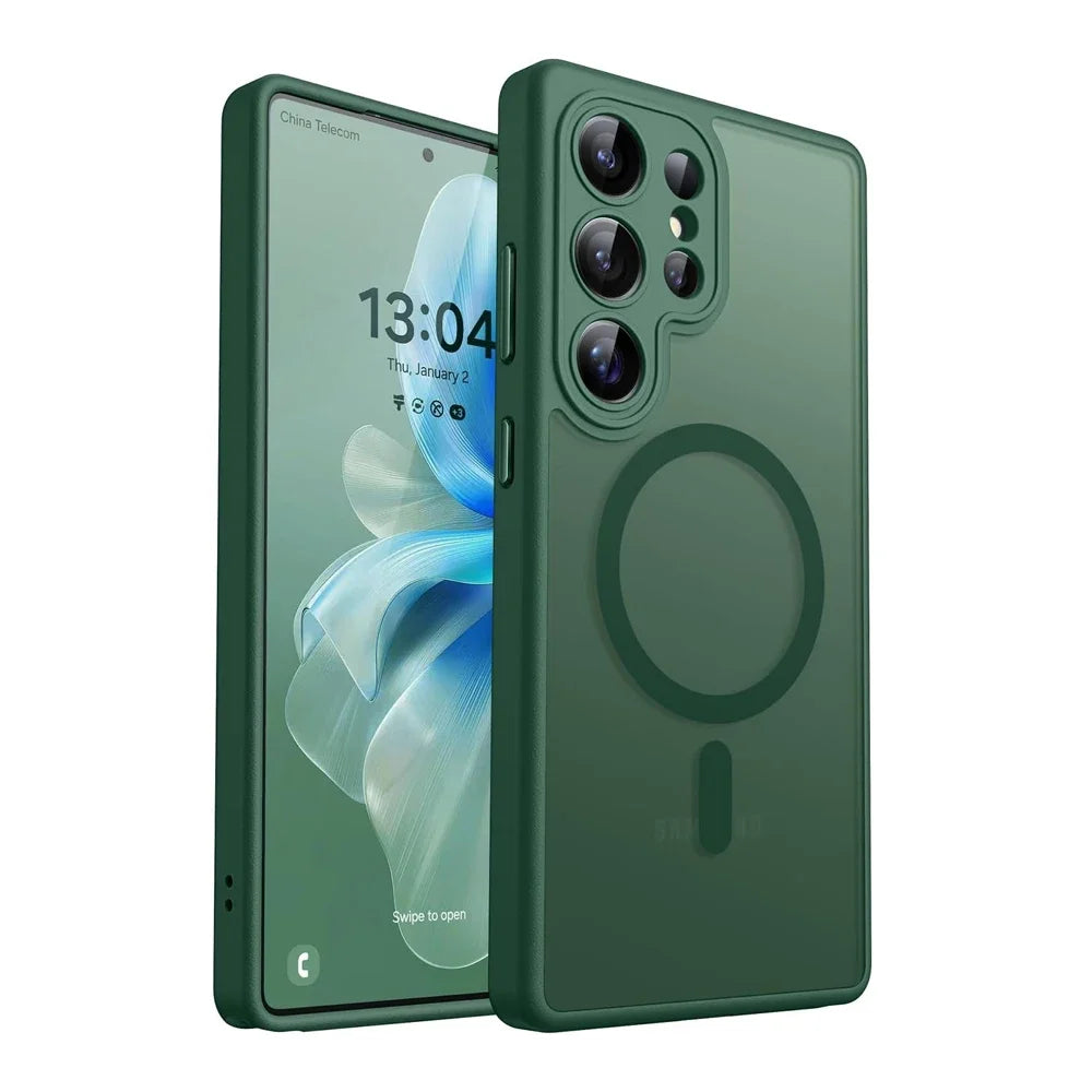 Luxury Frosted Matte Transparent Magnetic Case for Samsung Galaxy S26 Series