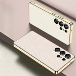 Electroplated Leather Protective Case for Samsung Galaxy S25 Ultra