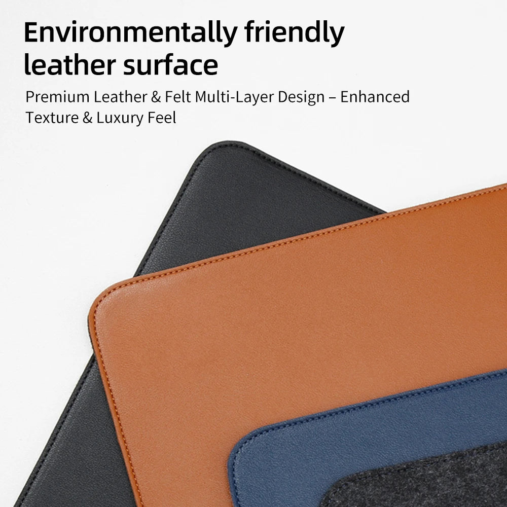 Modern Felt & Leather Mouse Pad