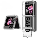 Transparent Hard Plastic Case with Wrist Strap & Bracket for Samsung Galaxy Z Flip 6