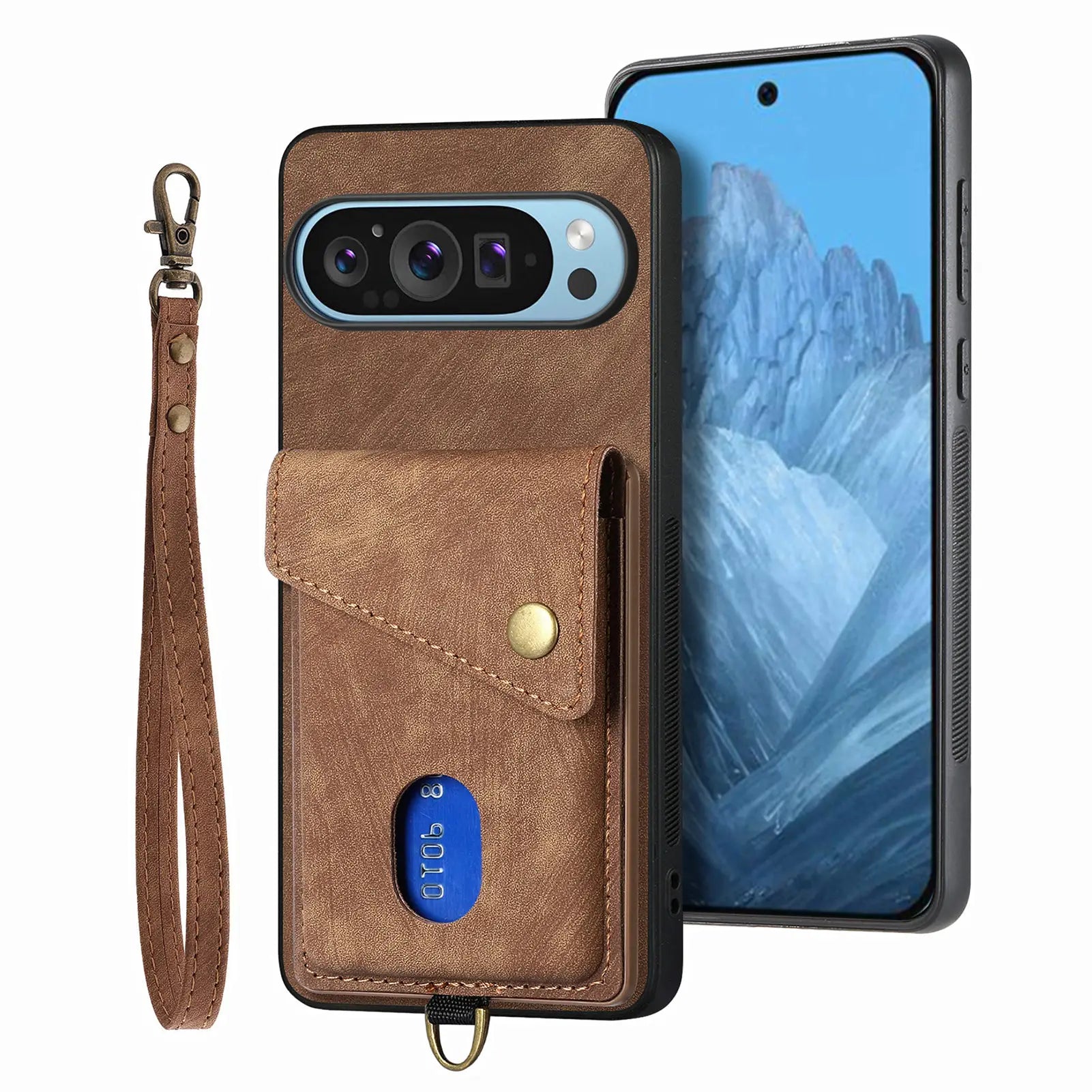 Google Pixel 9 Series Shockproof PU Leather Wallet Case with Built-in Card Holder